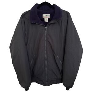 L.L. Bean VTG 90s Gray Warm Up Jacket Fleece Lined Tall Med USA Gorpcore Minimal